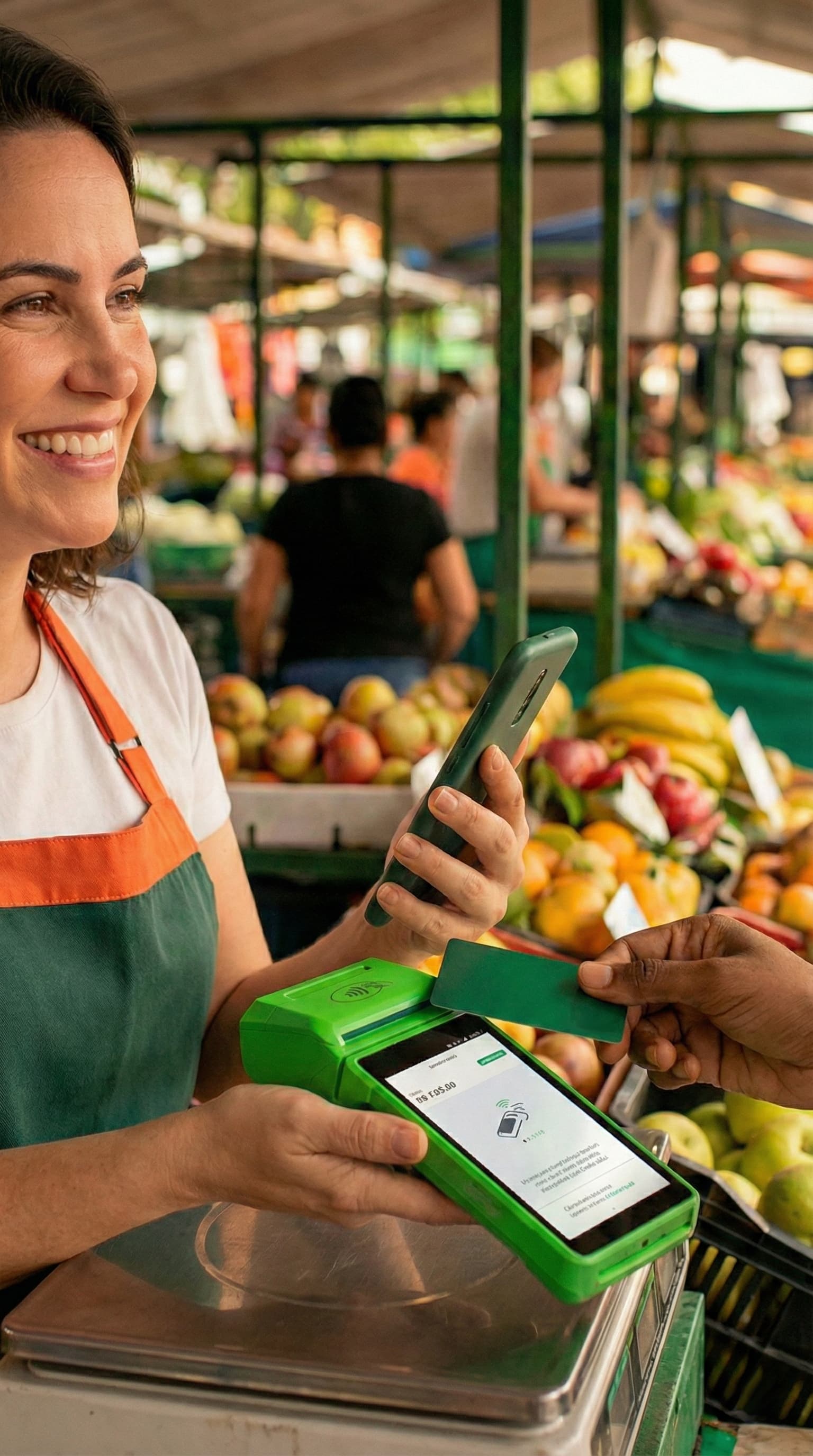 Feira Facil - Sistema de gestão para feirantes - Imagem ilustrativa de feira com frutas e verduras